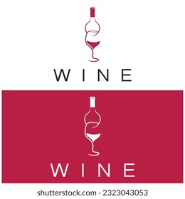 Wine logo design template.vector illustration of icon-vector