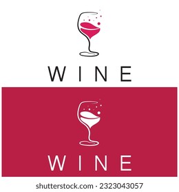 Plantilla de diseño de logotipo de vino.ilustración vectorial del vector de icono