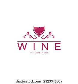 Wine logo design template.vector illustration of icon-vector