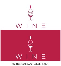 Wine logo design template.vector illustration of icon-vector