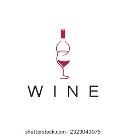 Wine logo design template.vector illustration of icon-vector