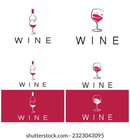 Wine logo design template.vector illustration of icon-vector