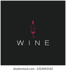 Wine logo design template.vector illustration of icon-vector