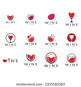 Wine logo design template.vector illustration of icon-vector
