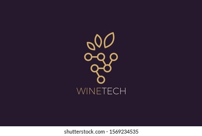 Wine logo forms with simple line