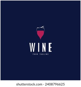 Wine logo with wine glasses and bottles.for night clubs,bars,cafe and wine shops.