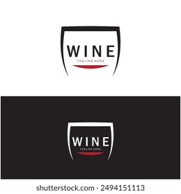 Wine logo with wine glasses and bottles.for night clubs,bars,cafe and wine shops.