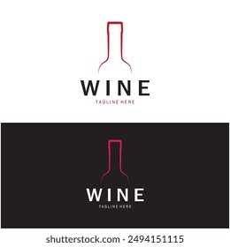 Wine logo with wine glasses and bottles.for night clubs,bars,cafe and wine shops.