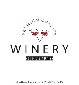 Wine logo with wine glasses and bottles.for night clubs,bars,cafe and wine shops.