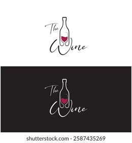 Wine logo with wine glasses and bottles.for night clubs,bars,cafe and wine shops.