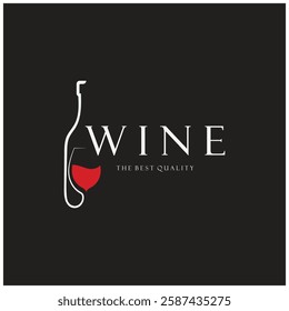 Wine logo with wine glasses and bottles.for night clubs,bars,cafe and wine shops.