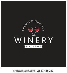 Wine logo with wine glasses and bottles.for night clubs,bars,cafe and wine shops.