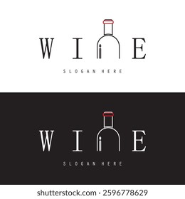 Wine logo with wine glasses and bottles.for night clubs,bars,cafe and wine shops, logo, vector.