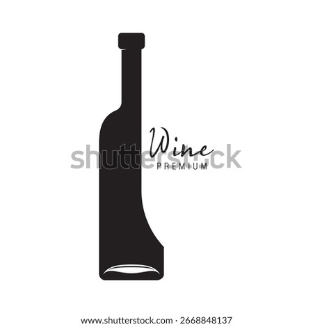 Wine logo with wine glasses and bottles.for night clubs,bars,cafe and wine shops.