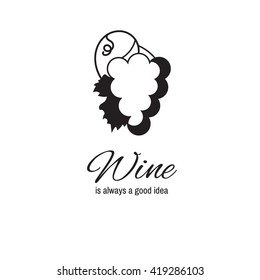 Wine logo with grapes