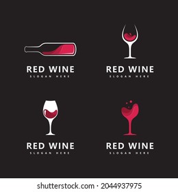 Wine logo icon design template Vector illustration 