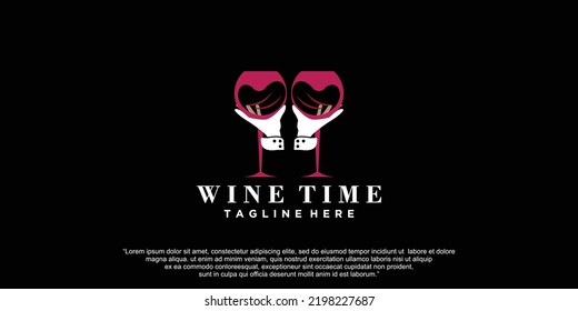 Design des Weinlogo-Symbols Vektorgrafik Premium Vector