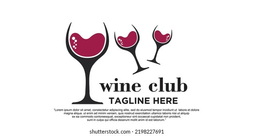 Wine logo icon design template vector illustration Premium Vector