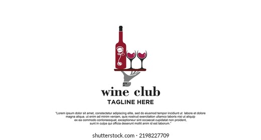 Wine logo icon design template vector illustration Premium Vector