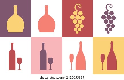 Wine logo. Icon. Isolated wine on white background