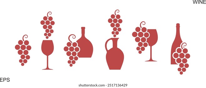 Logotipo do vinho. Ícone. Vinho isolado sobre fundo branco