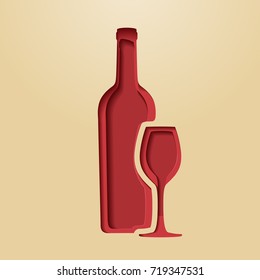 Wine Logo Icon Poster. Modern Styled Vector Illustration.
