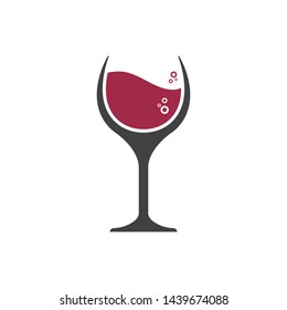 wine logo icon vector illustration design template