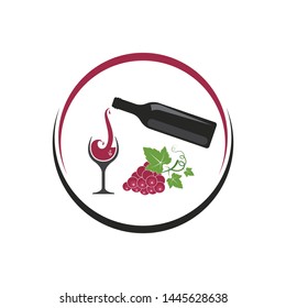 wine logo icon vector illustration design template
