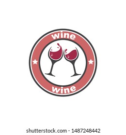 wine logo icon vector illustration design template