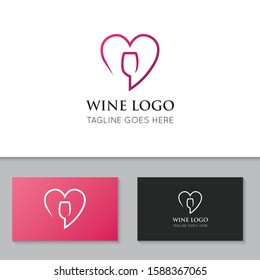 wine logo and icon vector illustration design template