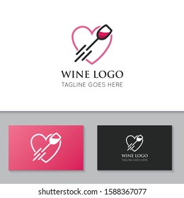 wine logo and icon vector illustration design template