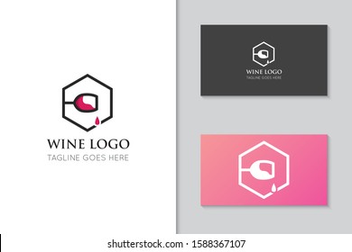 wine logo and icon vector illustration design template