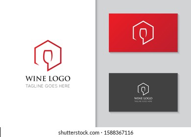 wine logo and icon vector illustration design template