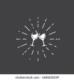 wine logo icon vector illustration design template