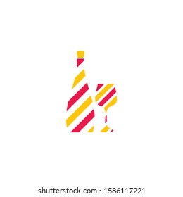 Wine Logo illustration flat design Template 