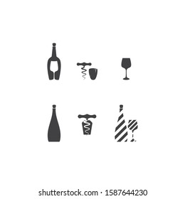 Wine Logo illustration flat design Template 
