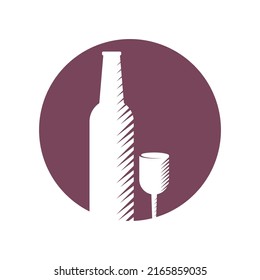 Wine Logo illustration flat design Template 