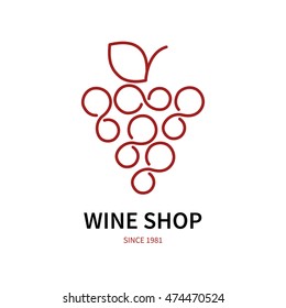 wine logo or label for wine and winery. Wine logo with grape. Vector logo.