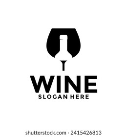 Wine logo. Logo for a liquor store, restaurant, or bar. Logo, wine logo design template
