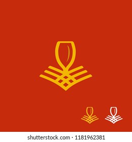  wine logo on red background