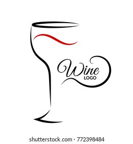 wine logo on white background eps 10 design