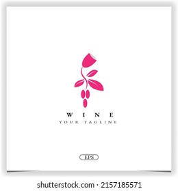logotipo de vino premium plantilla elegante vectores eps 10