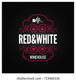 Wine Logo Red And White Label Design Background