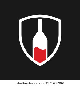 Wine logo with shield concept