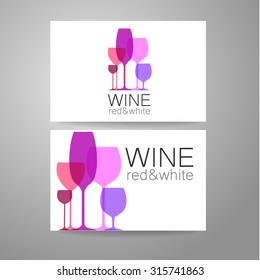 Wine - logo. Template Concept of corporate identity for the wine shop, bar, production. Business card.