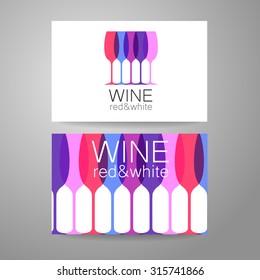 Wine - logo. Template Concept of corporate identity for the wine shop, bar, production. Business card.