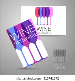 Wine - logo. Template Concept of corporate identity for the wine shop, bar, production. Business card.