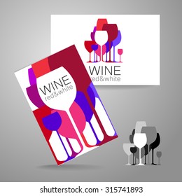 Wine - Logo. Template Concept Of Corporate Identity For The Wine Shop, Bar, Production. Business Card.