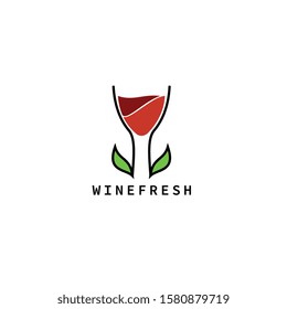 wine logo template, drink design logo vector
