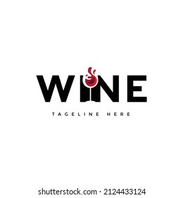 plantilla de logotipo de vino, gráfico vectorial de ilustración de icono
